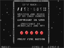 Title screen of Fetz-out 2 on the Commodore 64.