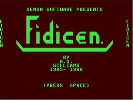 Title screen of Fidicen on the Commodore 64.