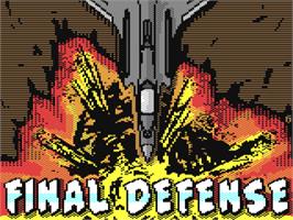 Title screen of Final Defense on the Commodore 64.