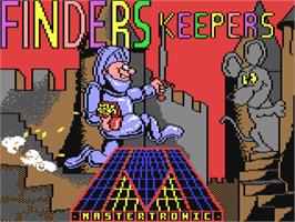 Title screen of Finders Keepers on the Commodore 64.
