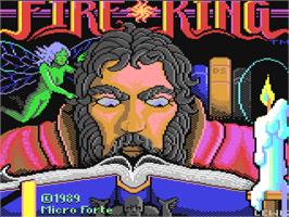 Title screen of Fire King on the Commodore 64.
