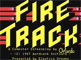 Title screen of Fire Track / Firetrack on the Commodore 64.
