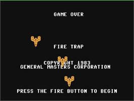 Title screen of Fire Trap (General Masters Corporation) on the Commodore 64.