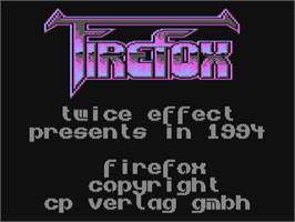 Title screen of Firefox (CP Verlag) on the Commodore 64.