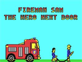 Title screen of Fireman Sam on the Commodore 64.