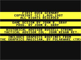 Title screen of First Over Germany on the Commodore 64.