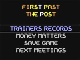 Title screen of First Past The Post on the Commodore 64.