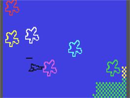 Title screen of Flakeshake 1k on the Commodore 64.