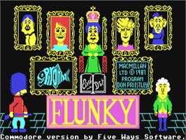 Title screen of Flunky on the Commodore 64.