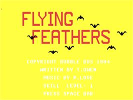 Title screen of Flying Feathers on the Commodore 64.