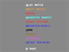 Title screen of Football Director on the Commodore 64.