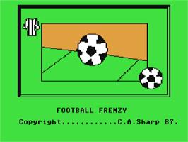 Title screen of Football Frenzy on the Commodore 64.