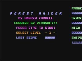 Title screen of Forest Raider on the Commodore 64.