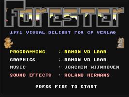 Title screen of Forester on the Commodore 64.
