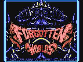 Title screen of Forgotten Worlds on the Commodore 64.