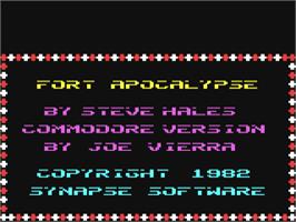 Title screen of Fort Apocalypse on the Commodore 64.