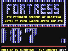 Title screen of Fortress (Argus Specialist) on the Commodore 64.