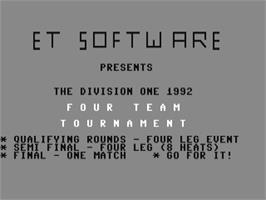 Title screen of Four Team Tournament on the Commodore 64.