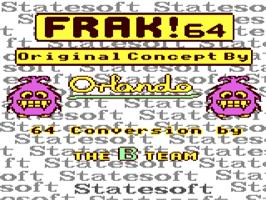 Title screen of Frak! on the Commodore 64.