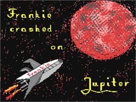Title screen of Frankie Crashed On Jupiter on the Commodore 64.