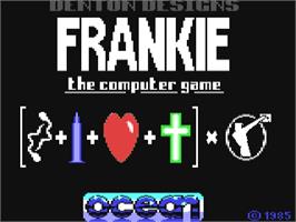 Title screen of Frankie Goes to Hollywood on the Commodore 64.