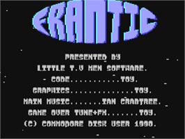 Title screen of Frantic! (RUN) on the Commodore 64.