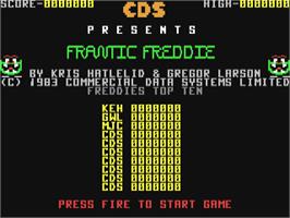 Title screen of Frantic Freddie on the Commodore 64.
