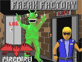 Title screen of Freak Factory on the Commodore 64.