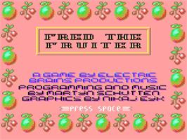Title screen of Fred The Fruiter on the Commodore 64.