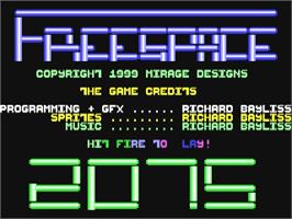 Title screen of Freespace 2075 on the Commodore 64.
