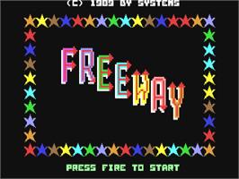 Title screen of Freeway (Arlasoft - 2021) on the Commodore 64.