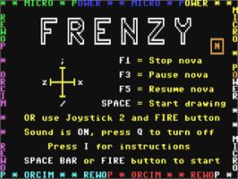 Title screen of Frenzy (Micro Power) on the Commodore 64.