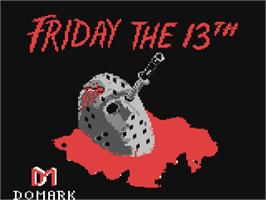 Title screen of Friday the 13th on the Commodore 64.