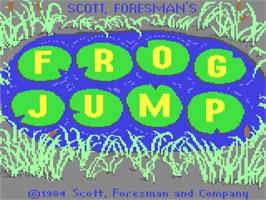Title screen of Frog Jump on the Commodore 64.