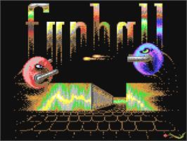 Title screen of Funball on the Commodore 64.
