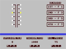 Title screen of Funny Car on the Commodore 64.