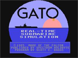 Title screen of GATO on the Commodore 64.