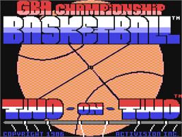 Title screen of GBA Championship Basketball: Two-on-Two on the Commodore 64.