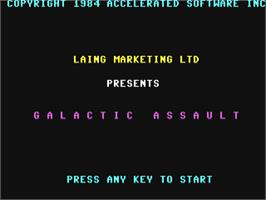 Title screen of Galactic Assault on the Commodore 64.