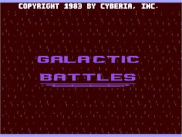 Title screen of Galactic Battles on the Commodore 64.