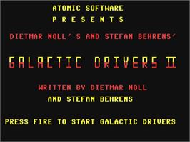 Title screen of Galactic Drivers 2 on the Commodore 64.