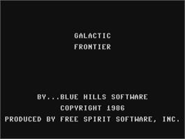 Title screen of Galactic Frontier on the Commodore 64.
