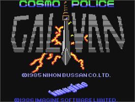 Title screen of Galivan on the Commodore 64.