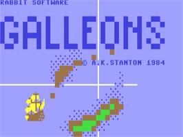 Title screen of Galleons on the Commodore 64.