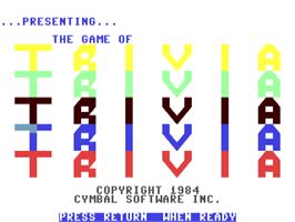 Title screen of Game Of Trivia - World Facts Trivia, The on the Commodore 64.
