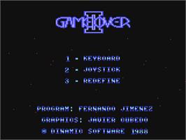 Title screen of Game Over 2 on the Commodore 64.