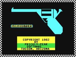 Title screen of Gangbusters on the Commodore 64.