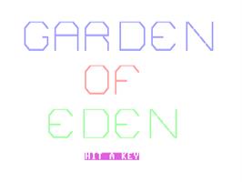 Title screen of Garden Of Eden on the Commodore 64.