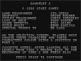 Title screen of Gauntlet 2 on the Commodore 64.