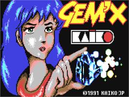 Title screen of Gem'X on the Commodore 64.